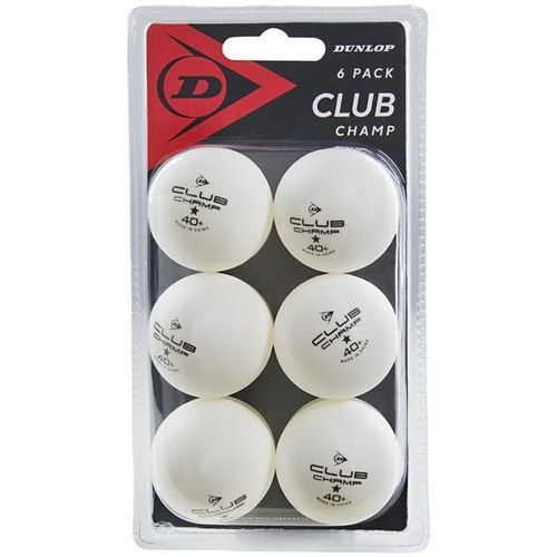 Balle De Tennis De Table - Dunlop - 40+ Club Champ 6 Ball Blister White