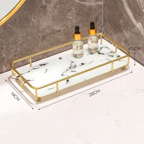 Étagères En Verre Monocouche Pour Produits De Toilette Cosmétiques Ménagers,Supports De Rangement,Invite En Métal,Plateaux De Stockage À Domicile - Type A Storage Rack