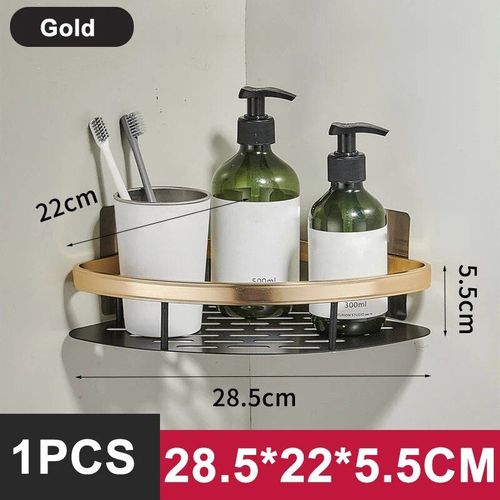 Hostorage-Support De Rangement Mural Pour Shampooing Et Maquillage,Accessoires Sans Propositions,Étagère Murale,Support De Douche Pour Wc - Type Golden 1 Triangle #A