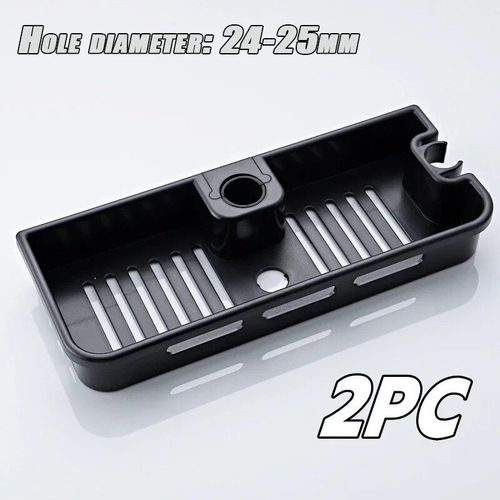 HOShampoo-Support de poteau de douche,étagères de poteau de douche,support de rangement,sans propositions,levage le plus récent,accessoires - Type Black-Basic-2PCS