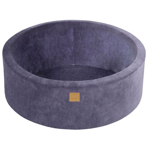 Meowbaby Piscine À Balles Pour Bébé - Rond 90x30cm Piscine A Balle Pour Enfant Sans Balle, Velours, Bleu-Gris