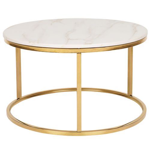 Table Basse Coral Effet Marbre Doré