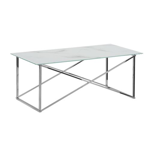 Table Basse Emporia Effet Marbre Argenté