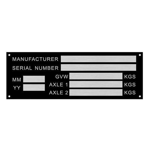 Étiquette D'identification De Véhicule En Aluminium Vierge Ou Gravée,Plaque De Poids De Remorque,Boîte De Voiture Intelligente,Pièces De Camping-Car,Pièces Automobiles,Vin Chassic - Type Blank #B