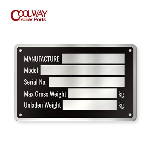 Étiquette D'identification De Remorque En Aluminium Vierge Ou Gravée,Plaque Vin Série Gvwr,Pièces Médicales,Accessoires De Camping-Car - Type Blank