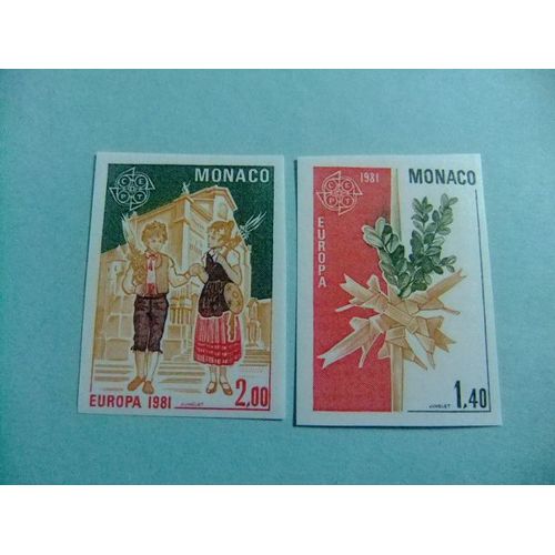 Monaco 1981 Europe Cept Folklore Yvert 1273/1274 ** Mnh Non Denteleé
