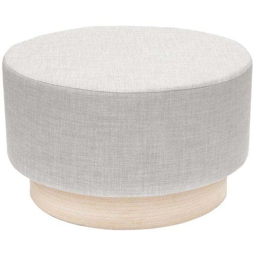 Pouf 60x60x35 Cm En Tissu Gris Clair - Tiago