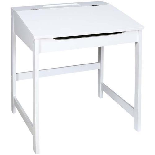 Bureau Pupitre Pour Enfant 45x47,5x52 Cm En Bois Blanc