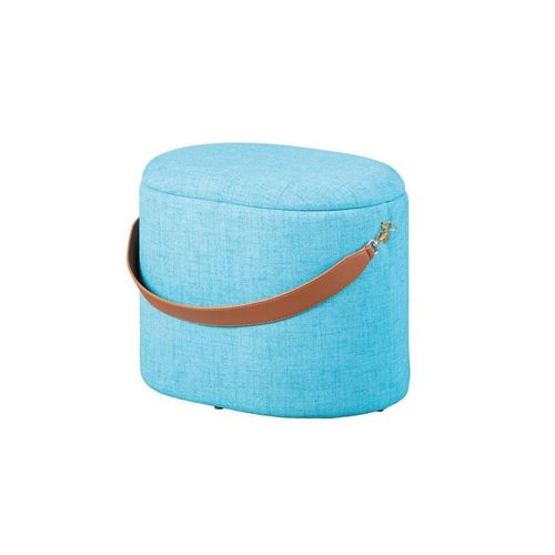 Pouf Avec Rangement 42x30x36 Cm En Tissu Bleu Turquoise - Dilia