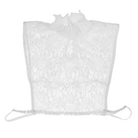 LoudSung Demi-chemise détachable avec faux col en dentelle florale creuse pour femmes et filles 