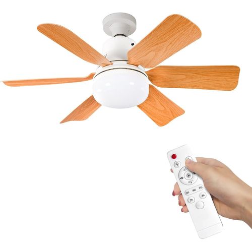 Ventilateur De Plafond Avec LumièRe Et Telecommande, 30w/40w Lampe Ventilateur Plafond Avec Douille E27, 6 Pales, 3 Vitesses, Silencieux, Lampe Ventilateur Plafond Pour Salon, Chambre, Coucher (40W)