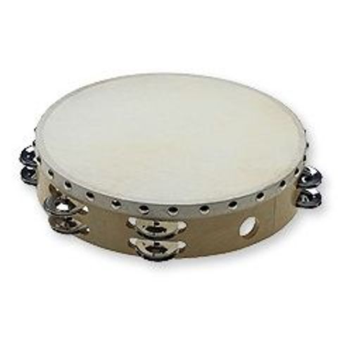 Stagg Sta-1210 - Tambourin 10'' Pré-Accordé En Bois, Peau Fixe Rivetée, 2 Rangées De Cymbalettes