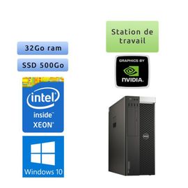 Dell Precision T5810 - Windows 10 - E5-1650v3 32Go 500Go SSD - K2200 - Ordinateur Tour Workstation PC