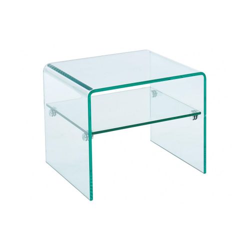 Table De Chevet Stileos - 1 Niche - Verre Trempé