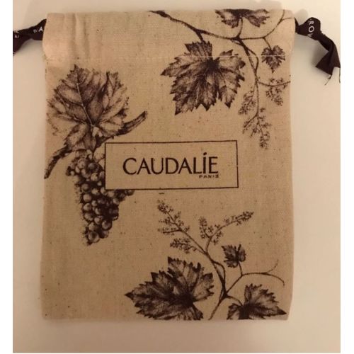 pochon Caudalie en coton beige avec lien de serrage