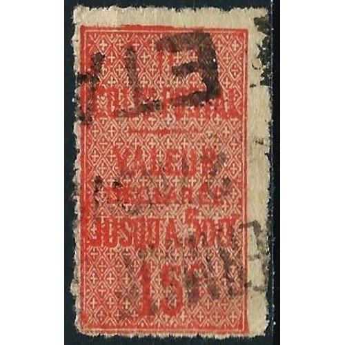France 1918 / 23, Beau Timbre Pour Colis Postal Yvert 30, Valeur Déclarée, 15c. Vermillon, Oblitéré, Tbe.
