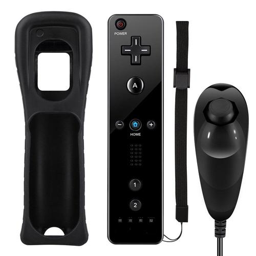 Télécommande Wiimote + Nunchuck Pour Nintendo Wii Et Wii U - Noir