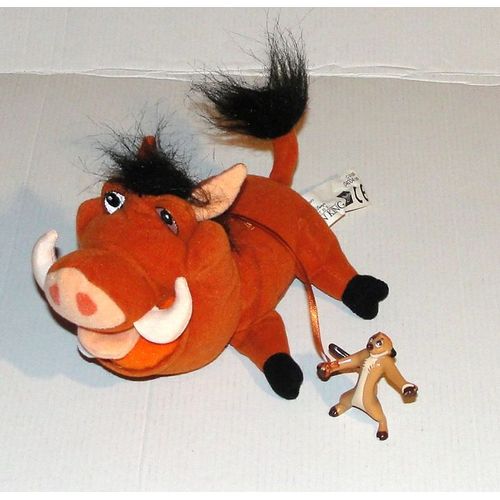 Peluche Le Roi Lion Disney The Lion King - Doudou Pumba + Figurine Timon Hasbro