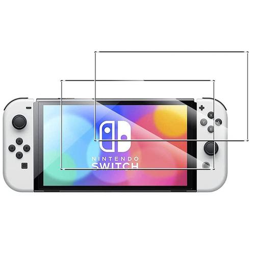 Film De Protection D'écran Compatible Avec Nintendo Switch (Modèle Oled) Version 2021, 7 Pouces, Verre Trempé, Lot De 2