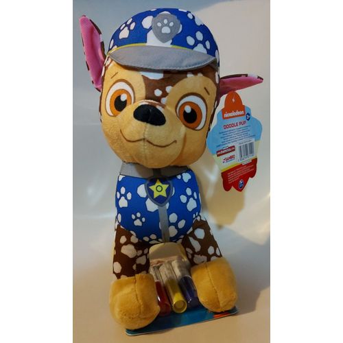 Pat Patrouille - Peluche À Colorier, Laver, Recommencer... - Chase - Inclus 3 Feutres Lavables
