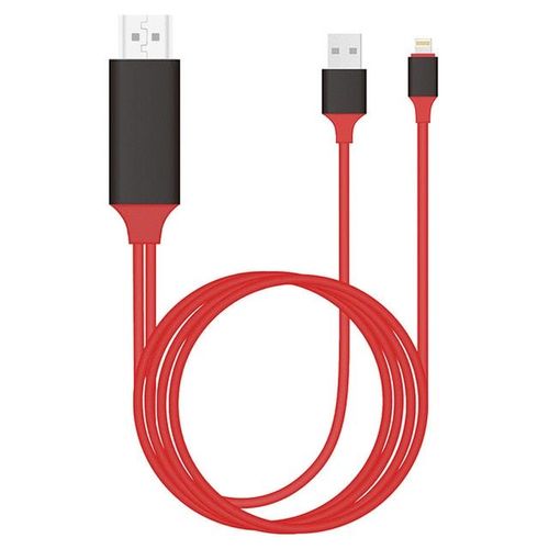 rouge - Câble Lightning vers HDMI, adaptateur AV numérique HDTV, 2M, USB 1080P, convertisseur intelligent pour Apple TV, pour IPhone HD