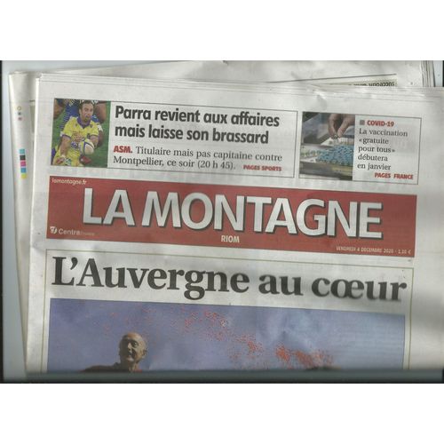 Journal  La Montagne Riom Du 04/12/2020 Décès De Valéry Giscard D'estaing Numéro Hommage