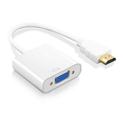 Longueur HD à VGA - blanc - Convertisseur vidéo numérique vers analogique HDMI mâle vers VGA femelle, câble adaptateur HDTV 1080P, moniteur pour ordinateur portable et projecteur