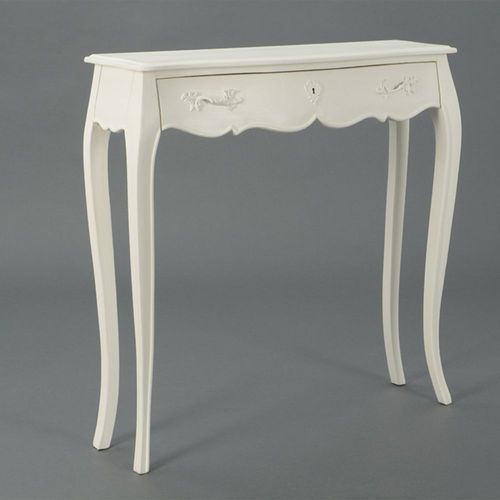Console 1 Tiroir 90 Cm En Bois Blanc - Charmy