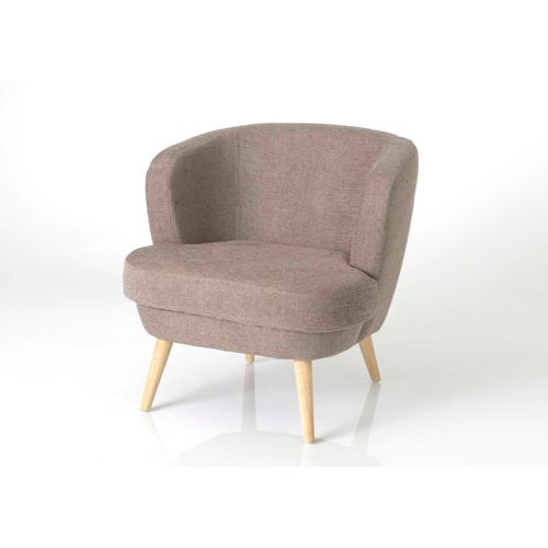 Fauteuil 67x68x66,5 Cm En Tissu Taupe Et Pieds En Sapin - Foster