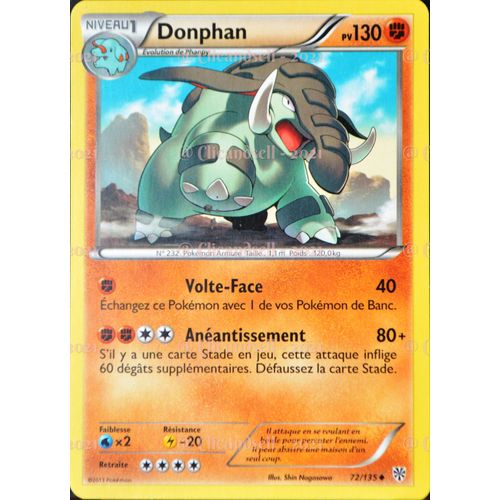 Carte Pok?Mon 72/135 Donphan 130 Pv Bw09 - Temp?Te Plasma Neuf Fr