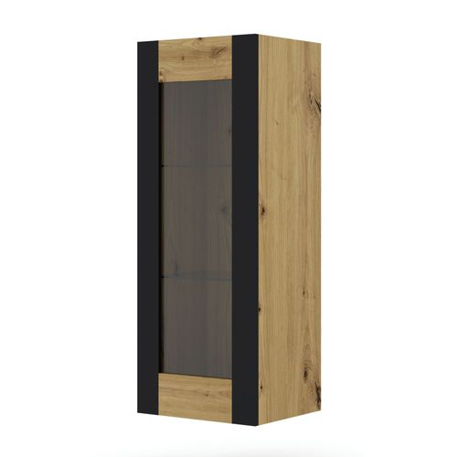 Mondi Vitrine Murale En Verre 125 Cm Chêne Artisan