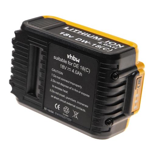 vhbw Batterie compatible avec Dewalt DCD795, DCD792D2, DCD792, DCD795M2, DCD795D2, DCD795P2, DCD795NT outil électrique (4000 mAh, Li-ion, 18 V)