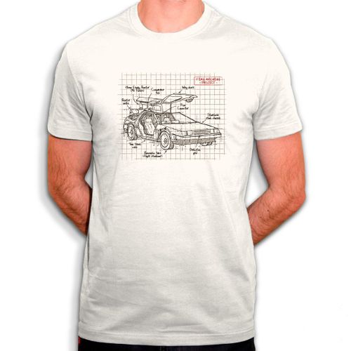 T-Shirt Plan Delorean - Hommage A Retour Vers Le Futur - Tee Shirt En Coton Bio