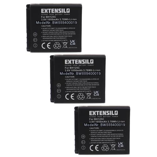 EXTENSILO 3x Batteries compatible avec Pentax Optio X90 caméra de sport, appareil photo, reflex numérique (1050mAh, 3,6V, Li-ion)