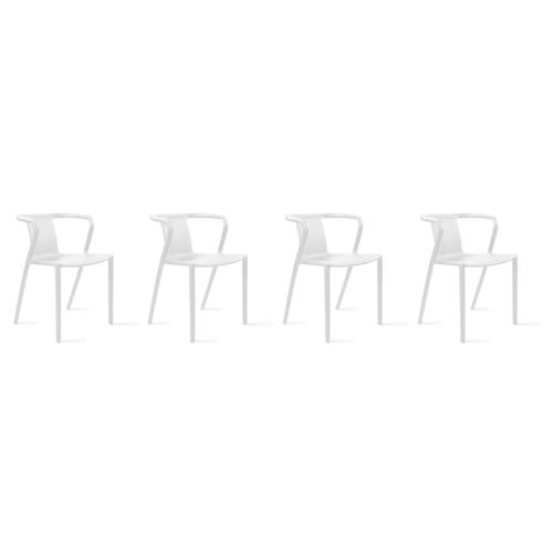 Lot De 4 Chaises En Plastique Blanc