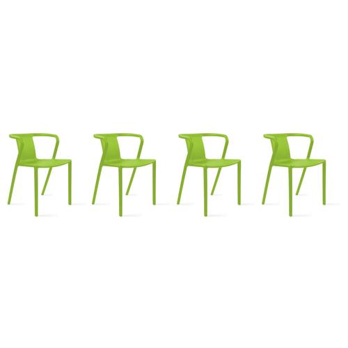 Lot De 4 Chaises En Plastique Vert