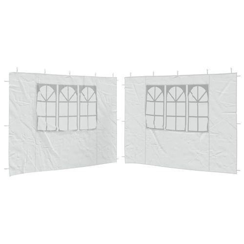 Vidaxl Paroi De Tente De Réception 2 Pcs Avec Fenêtre Pe Blanc