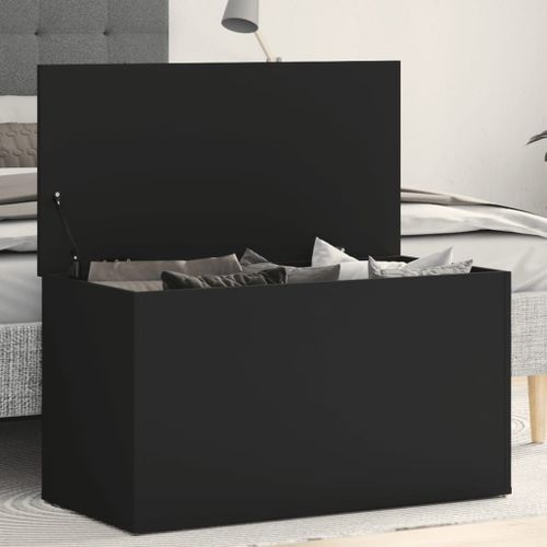 Coffre De Rangement Noir 84x42x46 Cm Aggloméré - Vidaxl