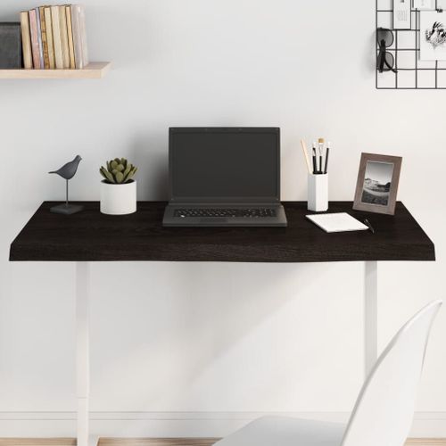 Vidaxl Dessus De Table Marron Foncé Bois Chêne Massif Traité