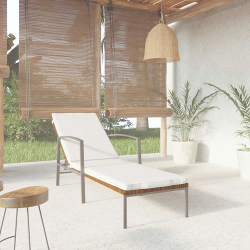 Vidaxl Chaise Longue De Jardin Avec Coussin Résine Tressée Marron