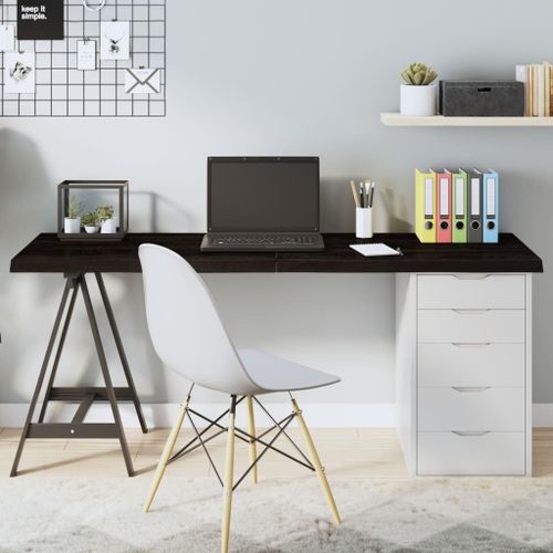 Vidaxl Dessus De Table Marron Foncé Bois Chêne Massif Traité