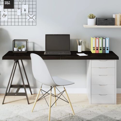 Vidaxl Dessus De Table Marron Foncé Bois Chêne Massif Traité