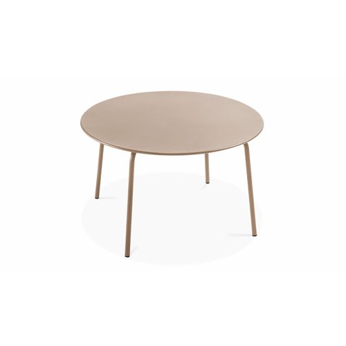 Table De Jardin Ronde En Acier Taupe