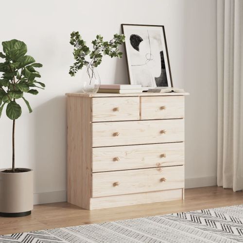 Vidaxl Commode Alta 77x35x73 Cm Bois Massif De Pin