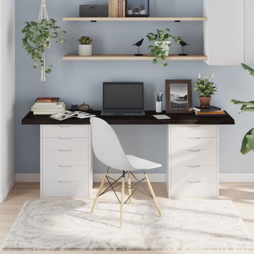Vidaxl Dessus De Table Marron Foncé Bois Chêne Massif Traité