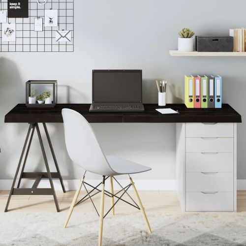 Vidaxl Dessus De Table Marron Foncé Bois Chêne Massif Traité