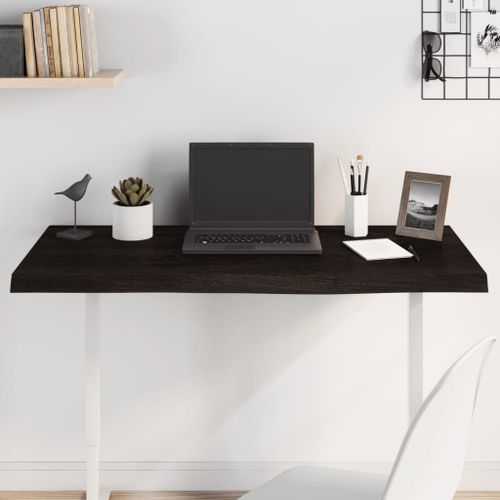 Vidaxl Dessus De Table Marron Foncé Bois Chêne Massif Traité