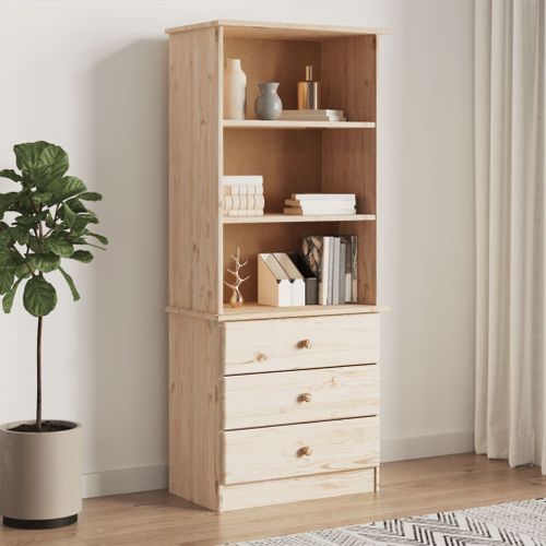 Vidaxl Bibliothèque Avec Tiroirs Alta 60x35x142 Cm Bois Massif De Pin