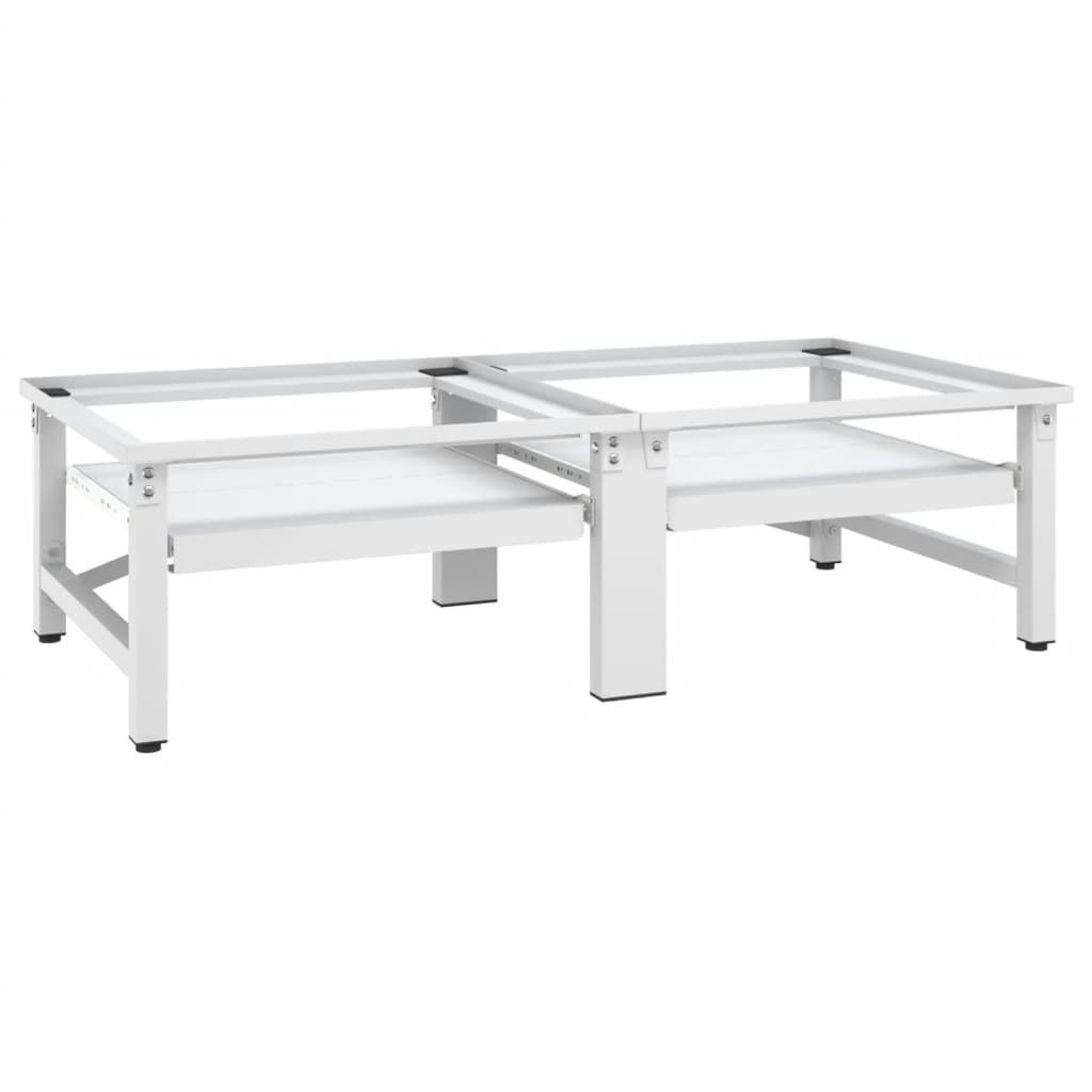 Vidaxl Socle De Lave-Linge Et Sèche-Linge Et Étagère Coulissante Bl...