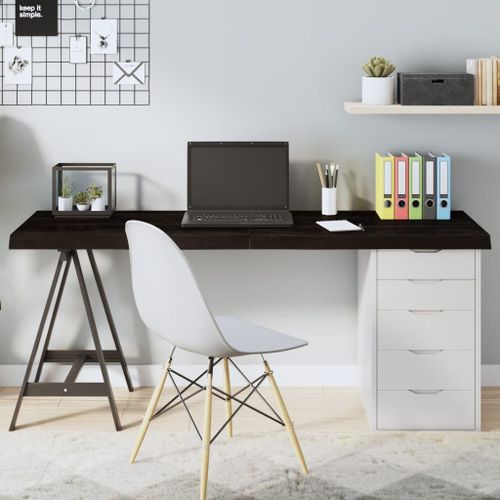 Vidaxl Dessus De Table Marron Foncé Bois Chêne Massif Traité